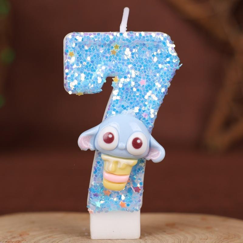 Numbers Birthday Candles Cake Party Handmade Numbers Candles Blue