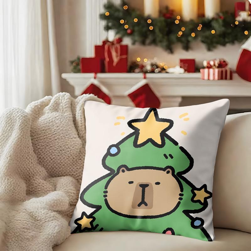 Cute Fun Kapibalajun Christmas Party: Take away this set of super cute Pillow covers