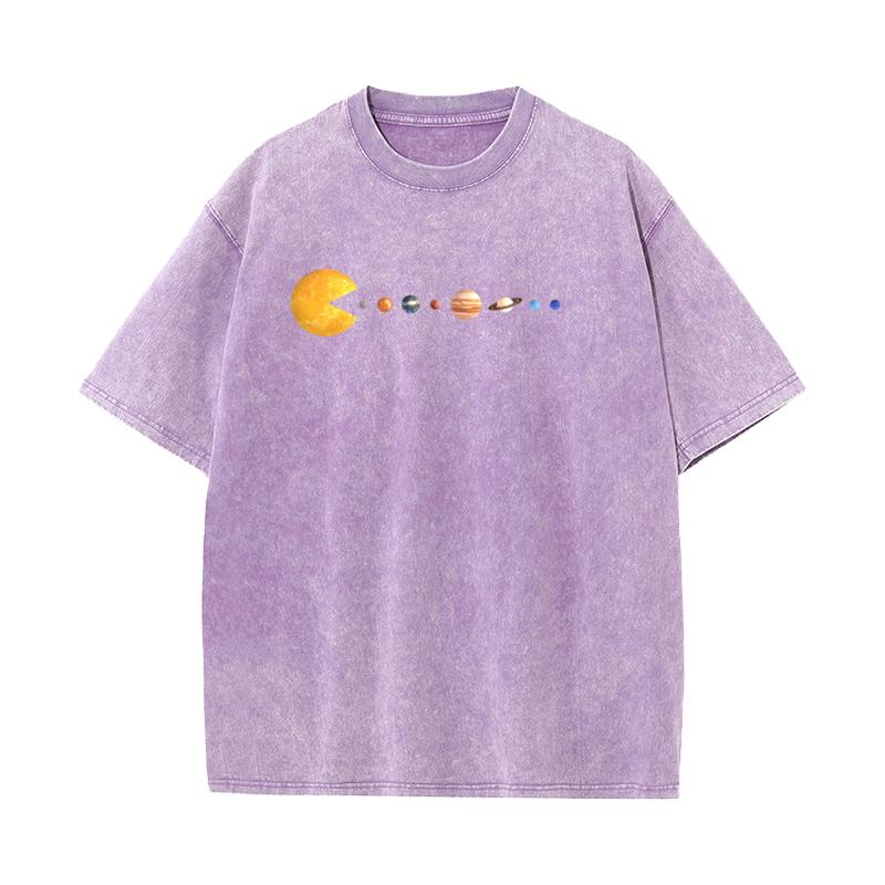 Star Snake Tops Tees Funky Round Collar Outdoor Short Sleeve Pure Cotton Womens Retro Washed T Shirts Funny Washed Tops Tees