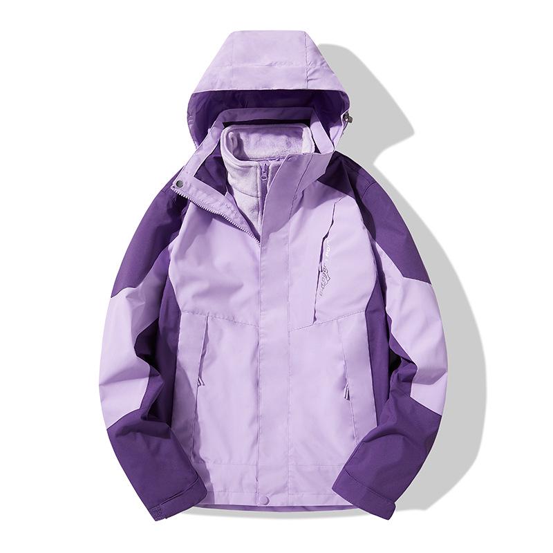Unisex Three-in-One Waterproof Windproof Mink Fleece Hiking Jacket - Custom LG
