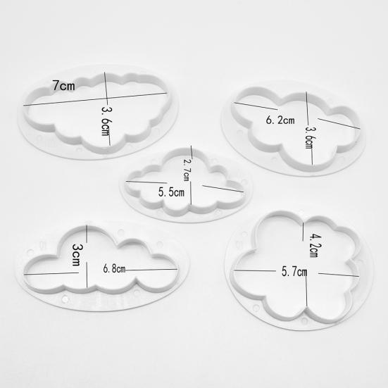 5Pcs Cloud Cake Cookie Biscuit Cutter Fondant Mold Decorating DIY Baking Tool