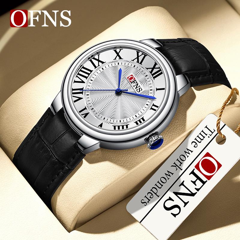 OFNS Rome Couple Watches: Waterproof Quartz Wristwatches with Classic Steel Bands