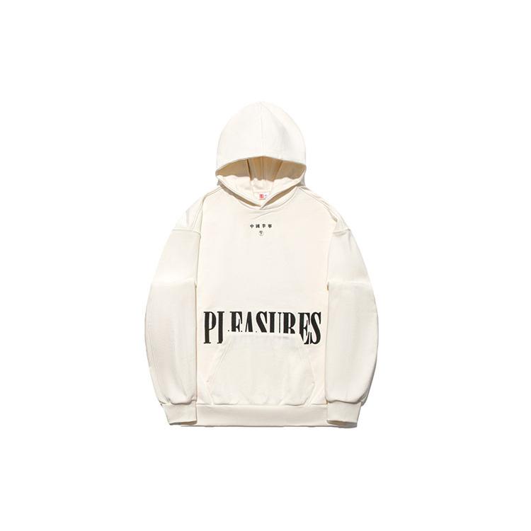 Li Ning X PLEASURES Sweatshirts Unisex Ecru Hooded Moderate Regular AWDTC01-3 XL