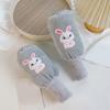 Cartoon Rabbit Kids Thickened Warm Arm Sleeves Arm Gloves for Winter Wear Outdoor Activity Oversleeve for Cold Weather