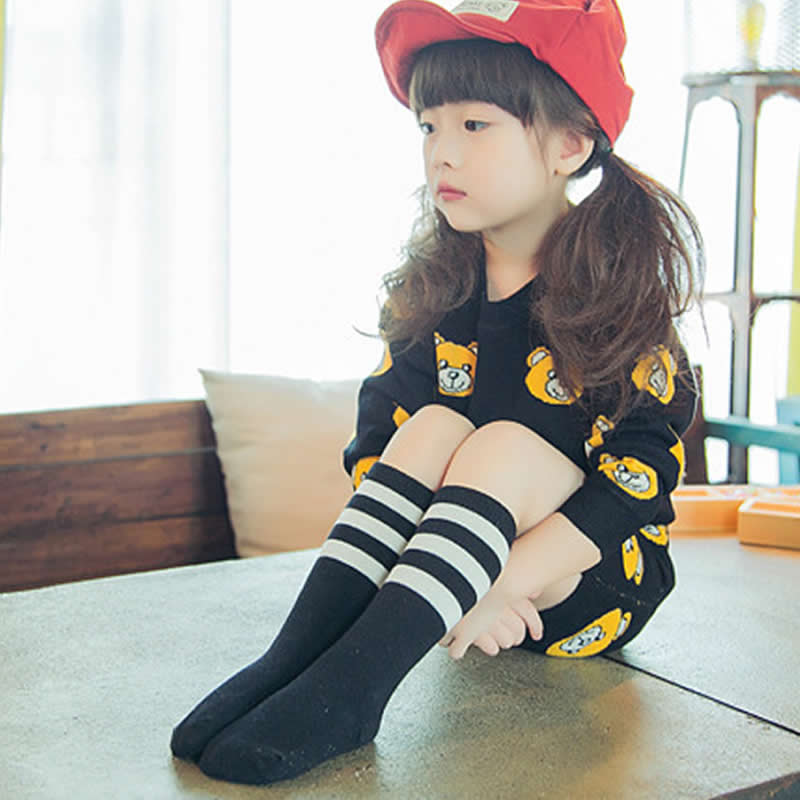 Girls Socks knee high Kids Baby Cute bear panda print Cotton Socks leg warms fall cloth boy knee sock toddler fashion sock