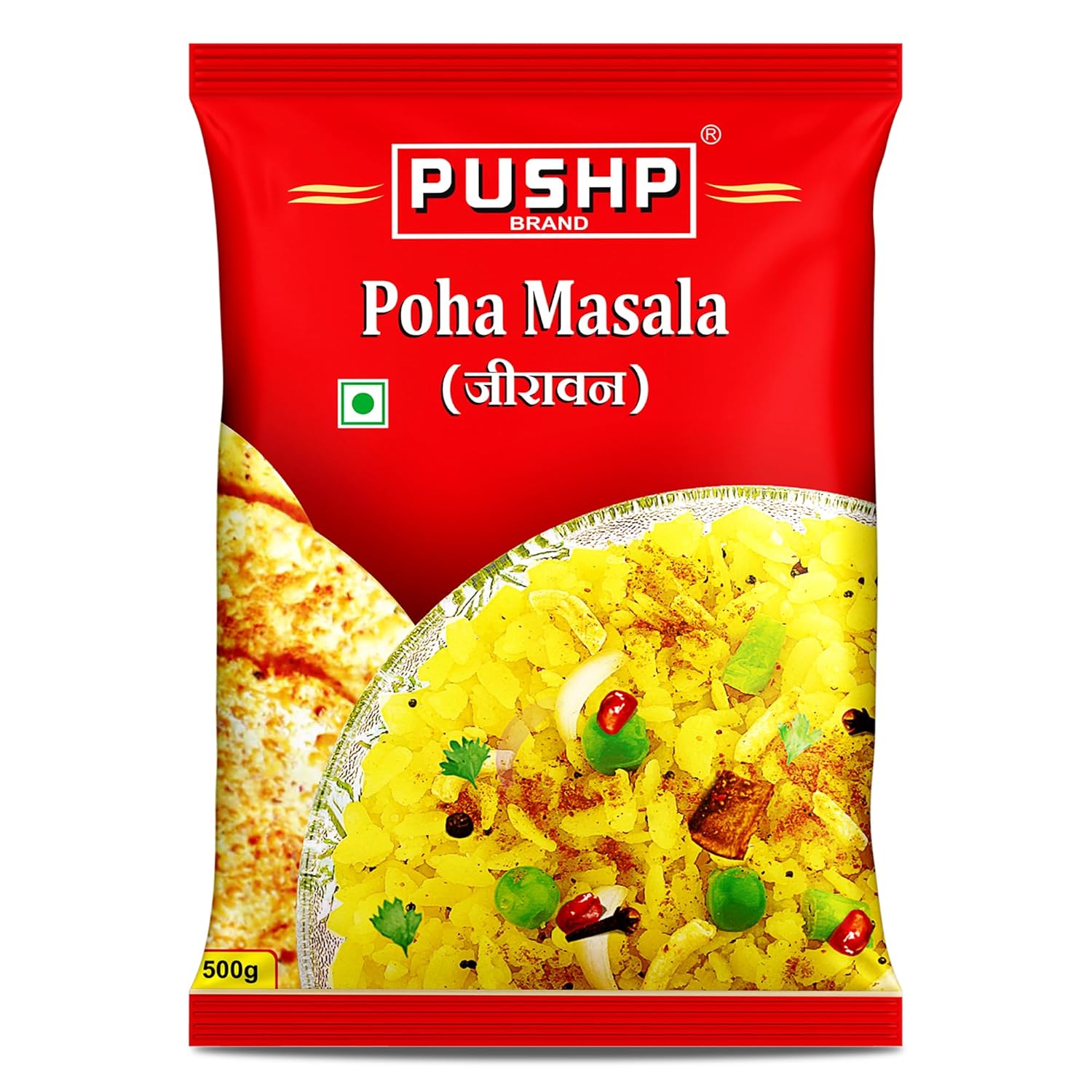Pushp Jeeravan Masala Индори Поха Смесь специй Аутентичная пикантная приправа для фруктов и закусок 600 г Пакетик 1 вкус