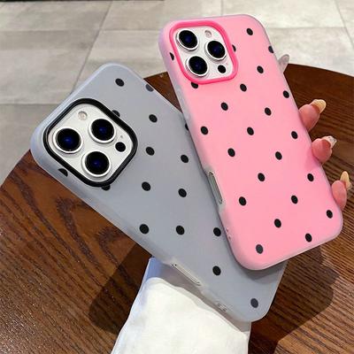 Gemustertes Mattes Frosted Skin Feel Hülle PC+TPU 2in1 Gepunktete Bedruckte Schutzhülle Weiche Rückseitenhülle