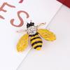 Stylish And Cute Mini Bee Brooch Versatile Rhinestone Drip Enamel Insect Pin Coat Suit Accessories