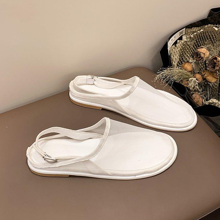 Hot Selling Solid Color High Quality Fashionable Women's Sandals Mesh Breathable Comfortable Back Strap Women's Shoes