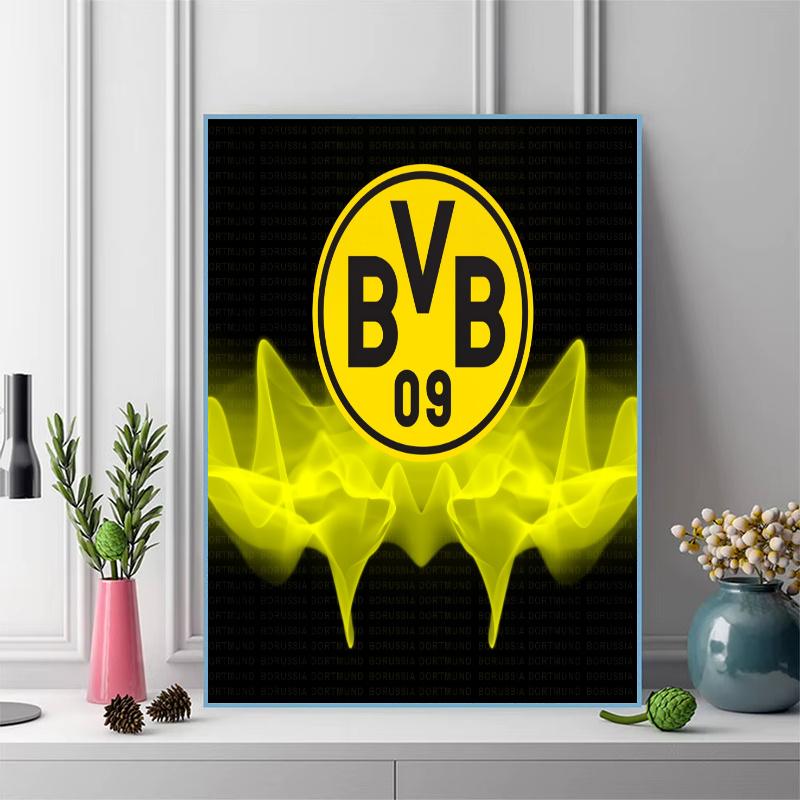 Borussia Dortmund Pattern 3pcs 100% Round Full Drill 5D DIY Diamond Painting Embroidery Cross Stitch Rhinestone Décor