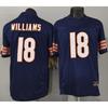 Chicago Bears 18 Williams Navy Blue Football Jersey Men Women Short Sleeve Embroidered Team Sport Apparel