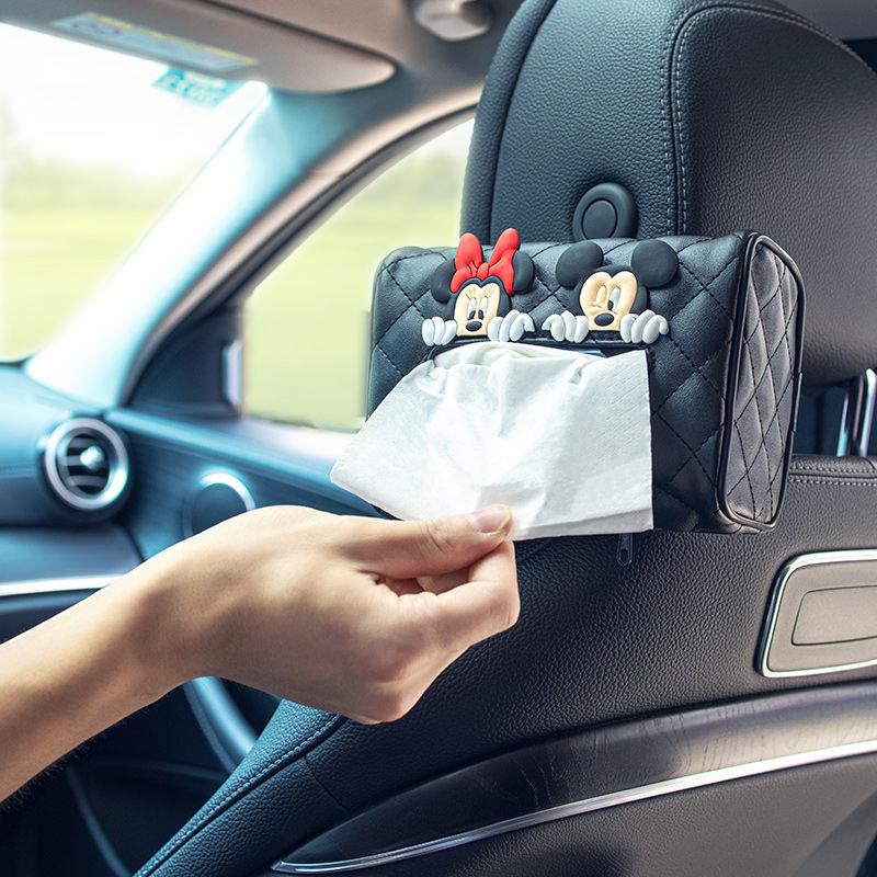 

Car paper towel box leather fixed armrest box hanging sunshade cartoon cute car drawer for car car accessories girls car