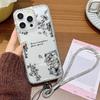Bracelet Chain Phone Case For iPhone 17 16 15 13 14 for 17Air 17 12 14 16 Pro 17 14 16 Pro Max Sparking Diamond Cute Pattern Hard Cover With Lanyard