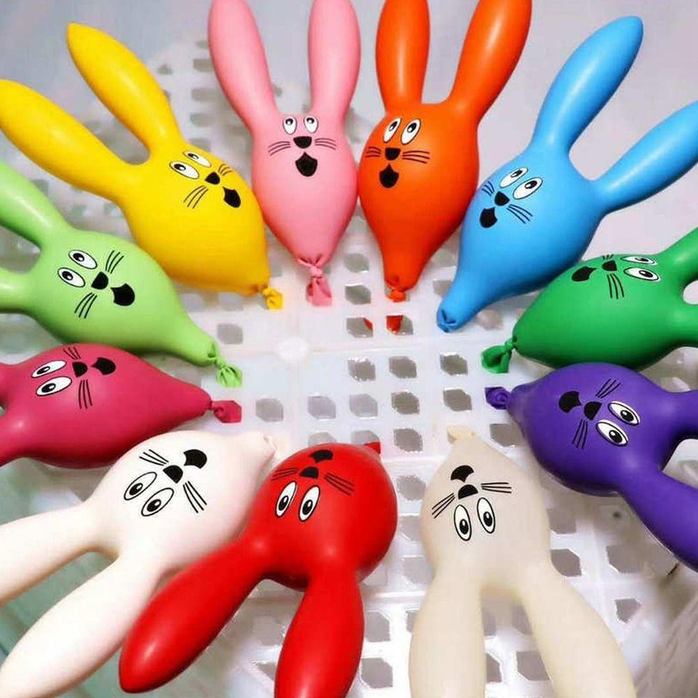10pcs Inflatable Ball Cute Rabbit Latex Balloons Thickened Animal Balloons  Children's Day