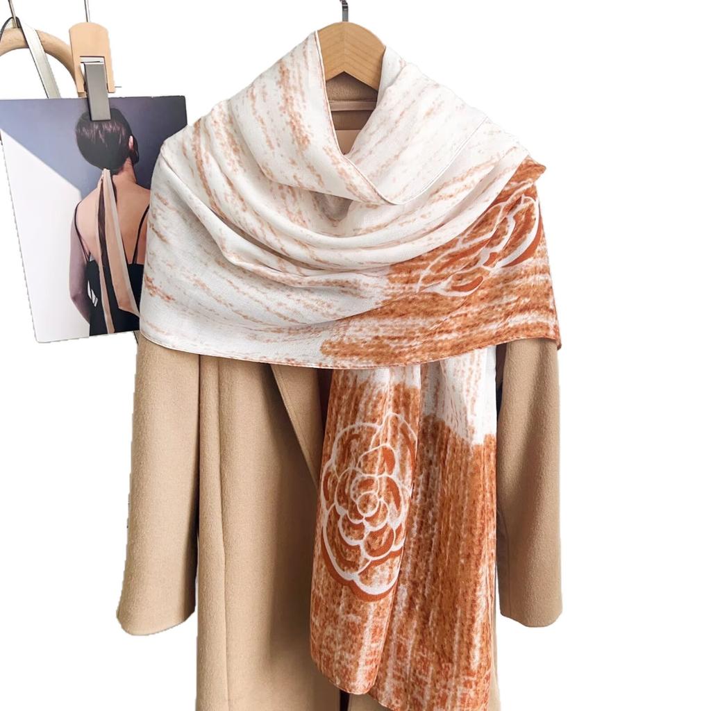 New tie-dye cotton and linen light and breathable yarn literary and retro long scarf versatile travel sunscreen shawl