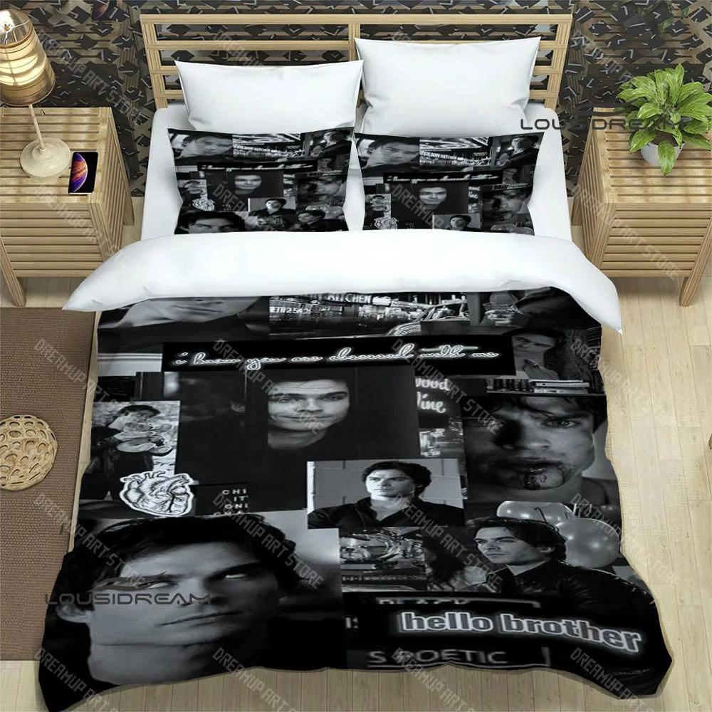 The Vampire Diaries Damon Salvatore Beddengoed Sets Prachtige Bedbenodigdheden Set Dekbedovertrek Beddekenset Beddengoed Verjaardagscadeau