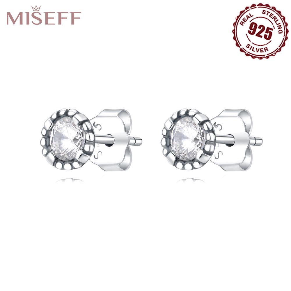 

S925 Sterling Silver Star Stud Earrings with Pearl and Diamond Inlay 925 Sterling Silver