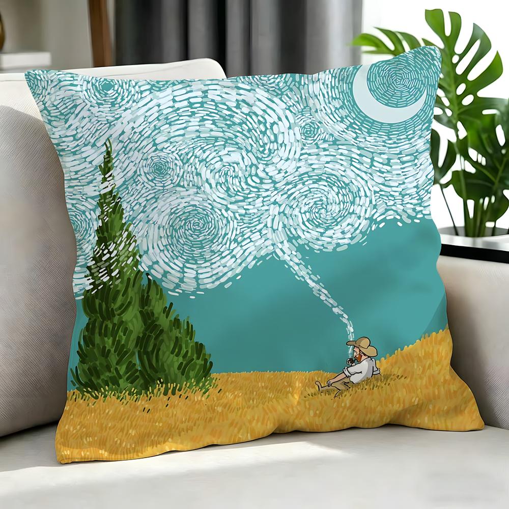 Art VVan Gogh Cushion Cover Cushion Cover Set Pcs x x x Pillowcase Decorative Sofa Home Decor