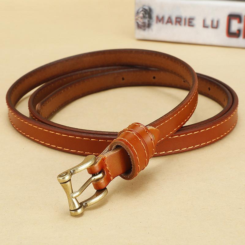 Leather Genuine Womens Casual Belt Alloy Buckle Daily Party Wear Decoration