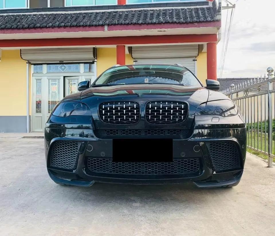 Compatible Silver Grille for 07-14 BMW X5/X6 E70 E71 Starry Sky Edition.