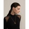 Yhpup 316L Stainless Steel U-Shape Metal Necklace Pendant 18K PVD Plated Fashion Statement Collar Neck Jewelry Waterproof New