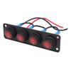 Round Toggle Switch Panel 4 Gang Red Water Proof LED Rocker Switch Panel for Car Boat Yacht UTV ATV Truck Trailer RV
