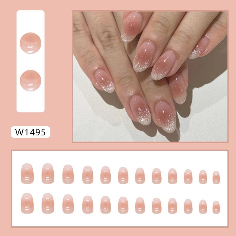

Лист для накладных ногтей Blush Cat s Eye Wearing Nail Removable False Nail Art Sheet Sheet Sheet Oval Nail Sheet Sheet 24 шт.