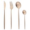 Schwarz 4 Stück Abendessen Edelstahl Gold Matt Geschirrset Messer Gabel Teelöffel Besteckset Küchentischgeschirr Besteckset