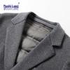 MUSHILANG Men's Wool Blend Long Business Casual Overcoat with Duck Down Liner