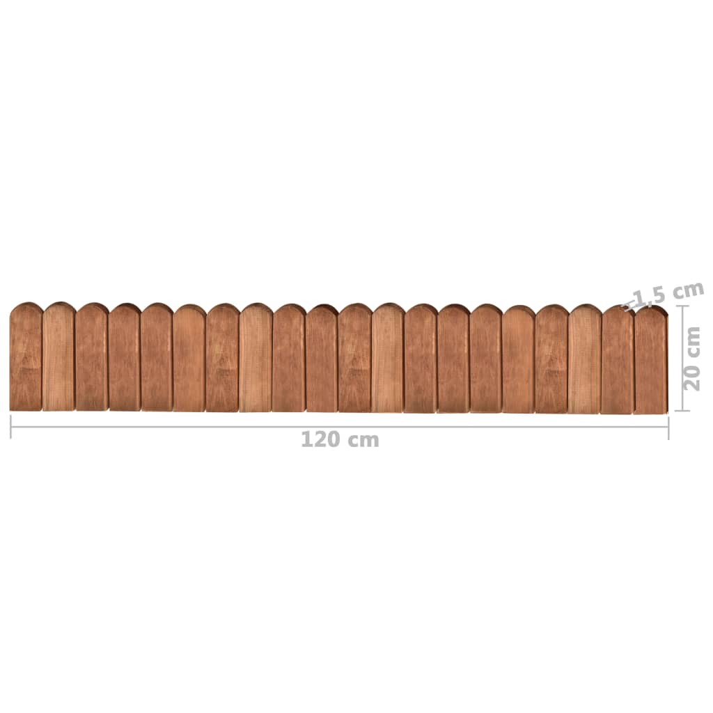 Garden Edging 2 pcs 120 cm Pressure Treated Pine Wood