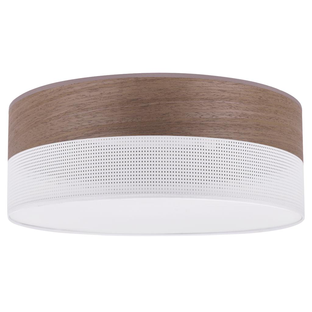 WOOD PLEXI CEILING LAMP WHITE 40CM WALNUT