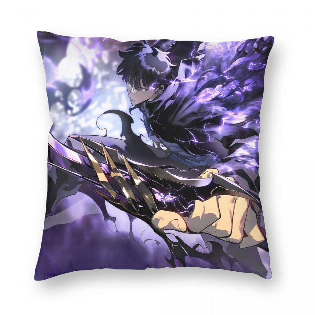 Anime Solo Leveling Pillowcase Printed Fabric Cushion Cover Decoration Throw Pillow Case Cover Seat Square 40X40cm