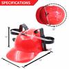 Novelty Place Guzzler Drinking Helmet - Beer and Soda Straw Hat - Party Fun - Red