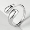 Luxury European-American Geometric Water Drop Open Ring: Versatile, High-End Index Finger Jewelry
