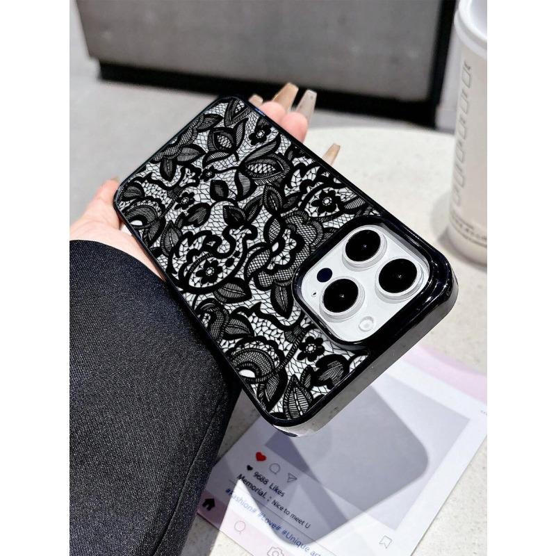 Art Pattern Transparent iPhone 17 Pro Max Case with Black Border