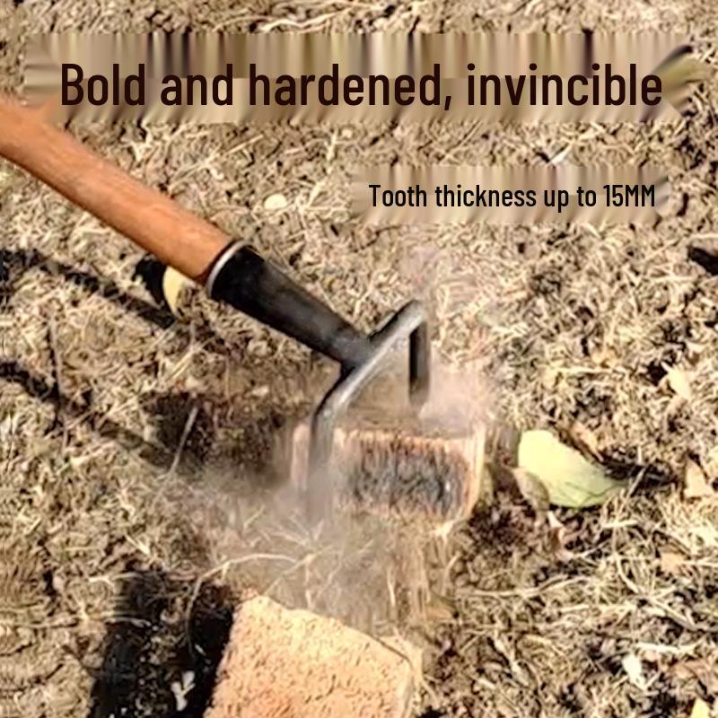 Multi-Tooth Steel Rake for Clamming, Soil Cultivation, Sweet Potato & Peanut Digging, Weeding, and Household Use