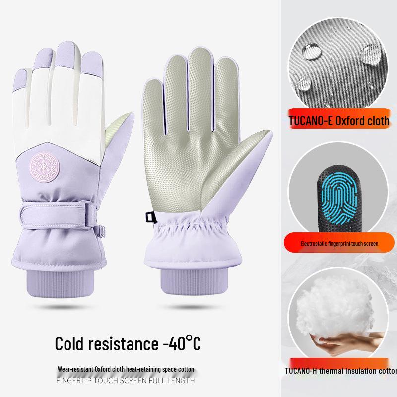 Unisex Ski Gloves: Winter Cycling, Non-Slip, Fleece-Lined, Warm, Touchscreen-Friendly, Windproof, Cold-Resistant