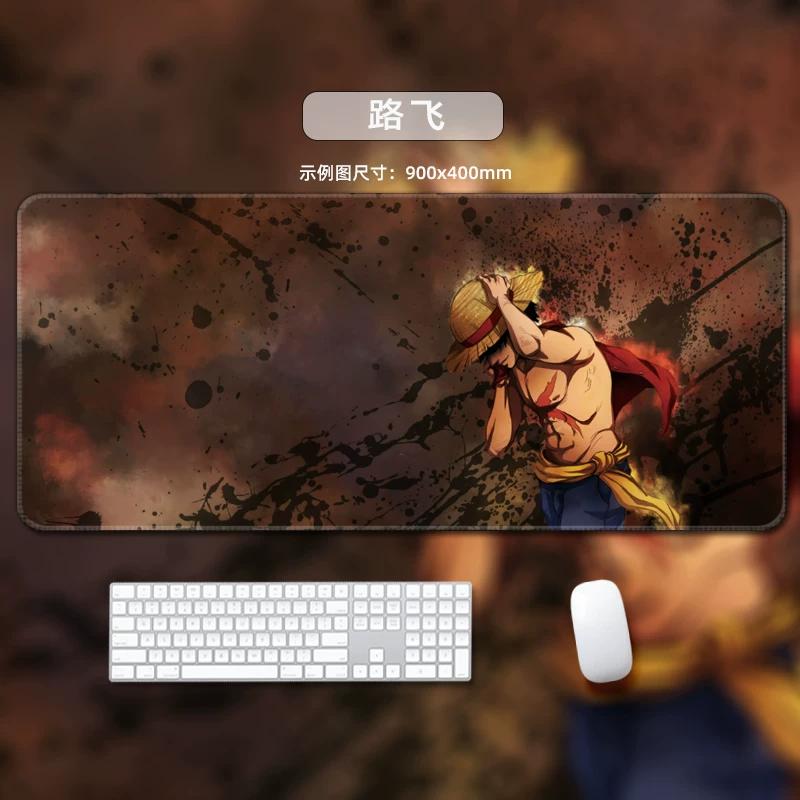One Piece Leather Mouse Pad  Oversized Small Office Gaming Keyboard Pad Desk Pad Bristle Bracelet  Monkey D. Luffy  Roronoa Zoro  Decorative Desk Mat