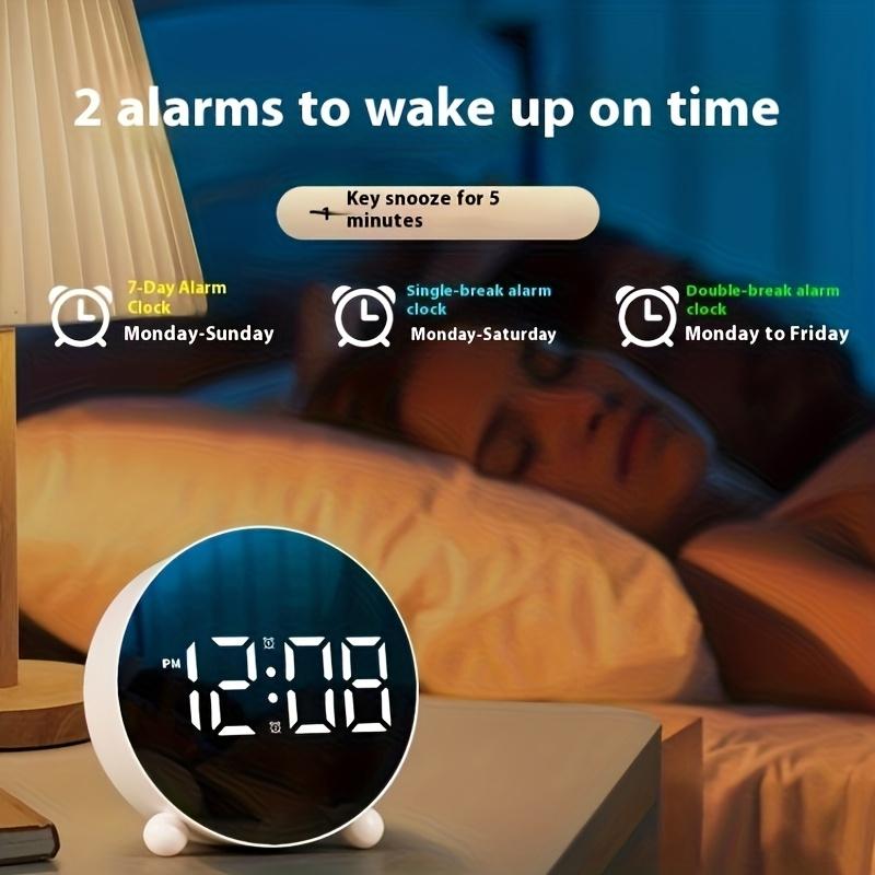 LED Large Digital Intelligent Alarm Clock Rechargeable, Silent and Timed, Children's Learning Clock Gift