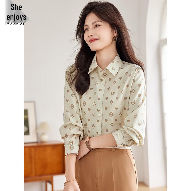 Women s Versatile Letter Print Chiffon Blouse XL