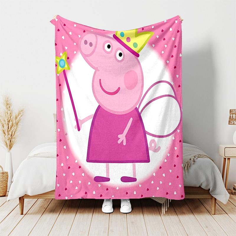 1pc Blanket Peppa Pig2 Print Design, Lightweight Blanket for Sofa, Bed- Soft &Warm, Gift for All Seasons like Christmas, Halloween