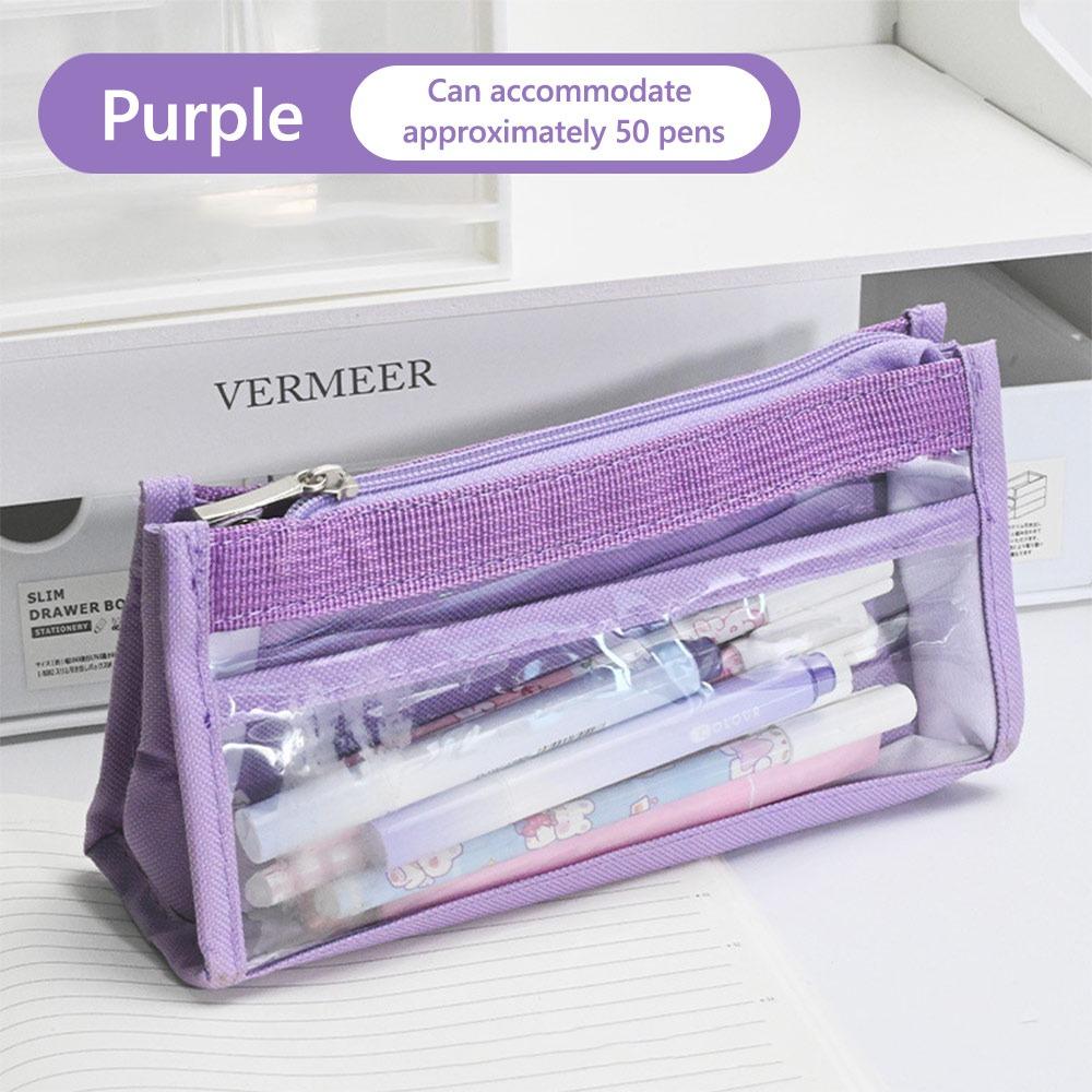 Multi-layer Pen Bags Triangle Zipper Stationery Bag High Value Student Stationery