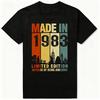 Vintage Made in 1983Edition  Birthday Gift T-Shirt Women Retro Casual Short Sleeve