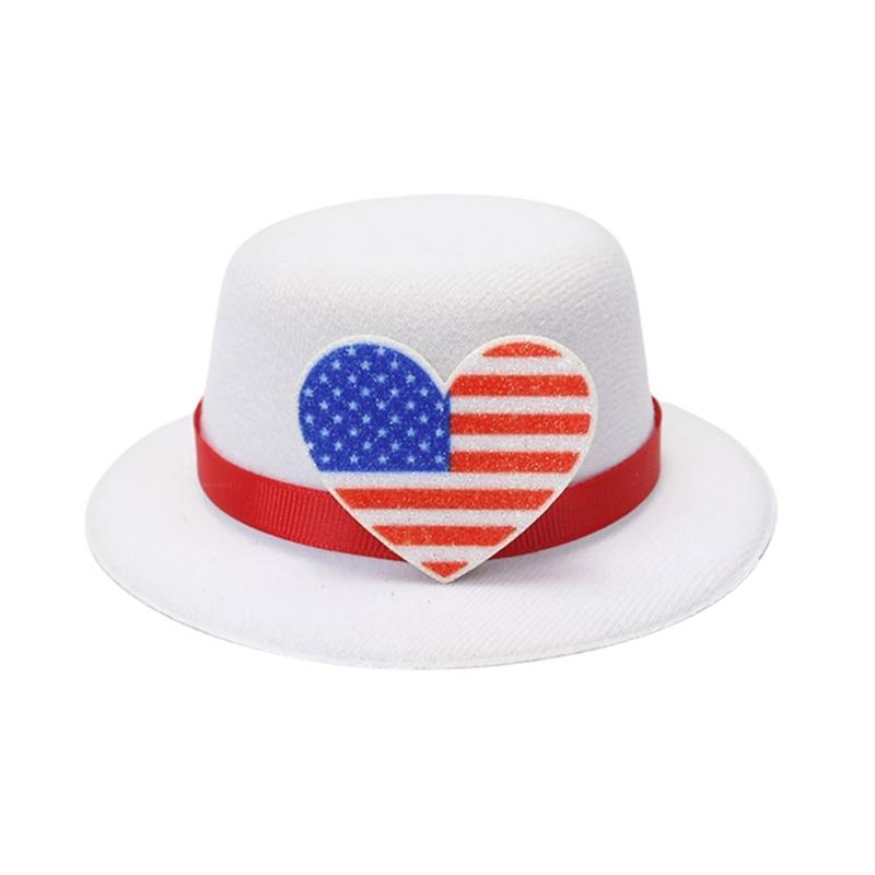 Carnivals Hat with Hair Clip for Independence Day Festival Small Top Hat Patriotic Holiday Party Hat for All Age and Pet
