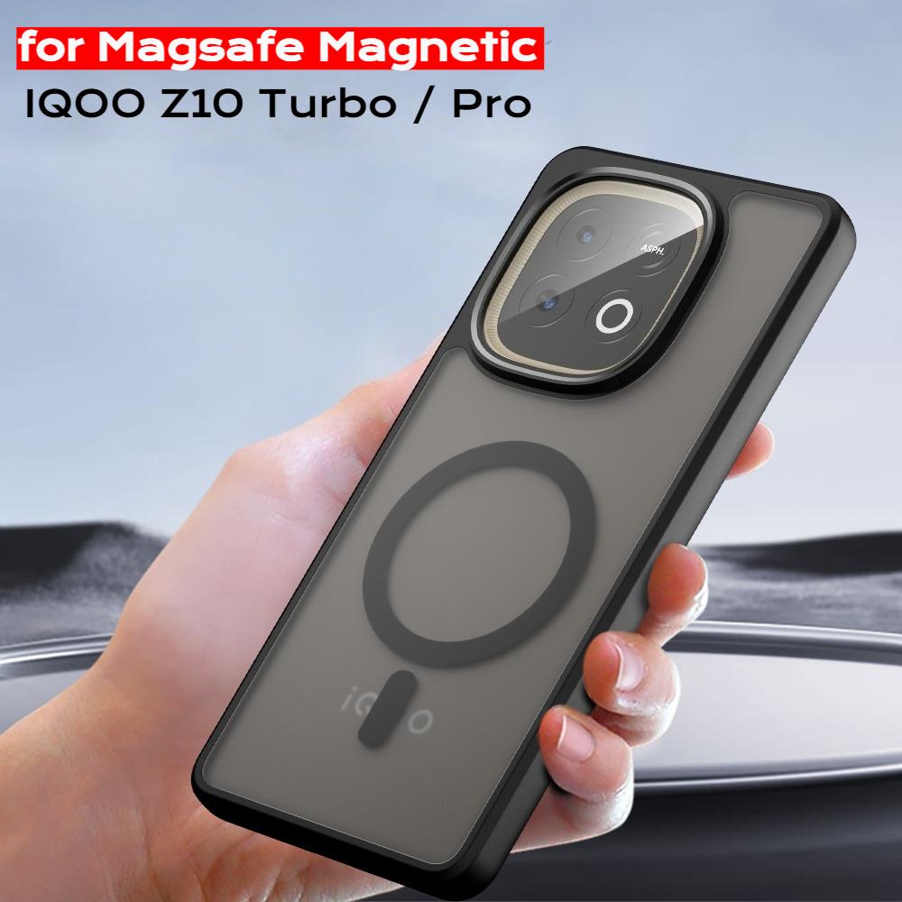 For Magsafe Case For VIVO IQOO Z10 Turbo Pro Acrylic Matte Shockproof Hard Bumper Magnetic Cover for IQOO Z10TurboPro Shell