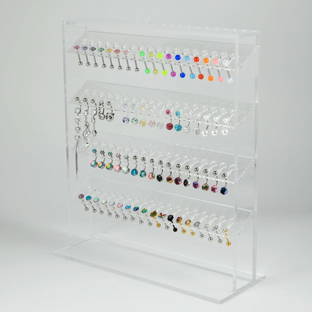 Clear Multilayer Jewelry Holder Acrylic Earring and Necklace Display Board Transparent Accessories Storage Organizer