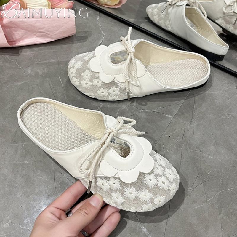 Flats Mesh Slippers Women Sandals Casual Loafers Shoes Woman Mules Summer 2025 Trend Soft Sole Elegant Dress Comfort Zapatillas