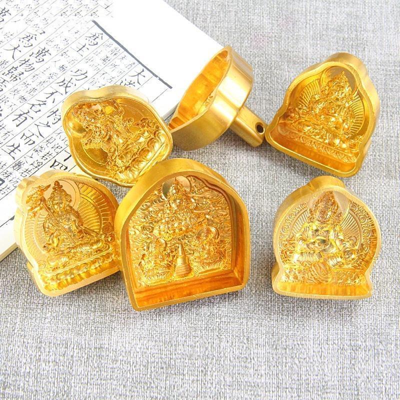 Miniature 3D Buddhist Figures Making Molds, Yellow Tantric Casting Tools, Variety Shapes, DIY Mold Crafts, Buddhism Supplies