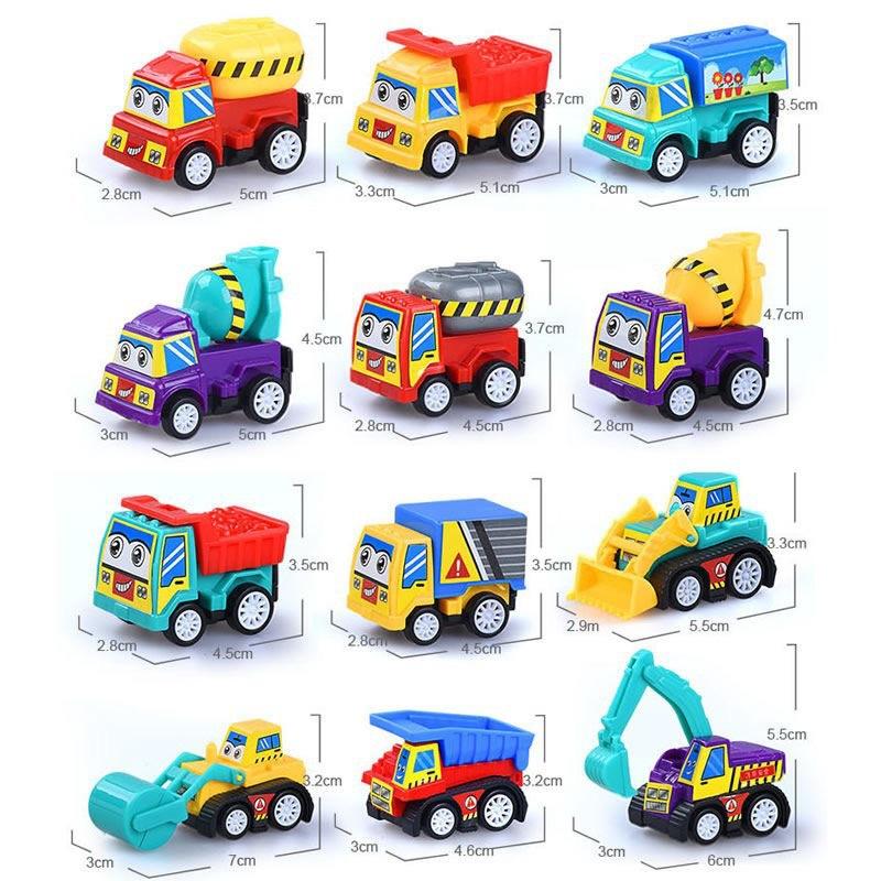 5/10/15/20pcs Mini Pull Back Cars Engineering Vehicle Toys Kids Birthday Party Favor Classroom Prize Valentine Gift