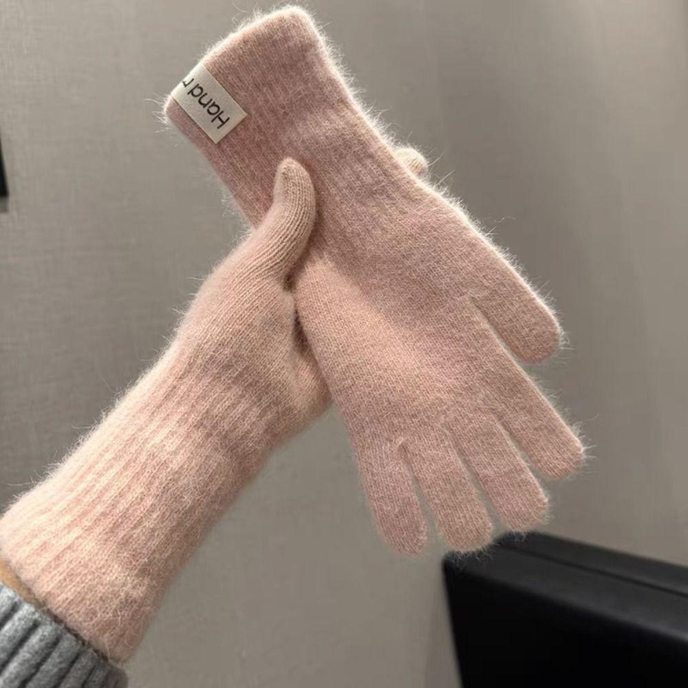 Elastické Pletené Rukavice na Dotykový Displej Cukrové Barvy Pletení Vlněné Rukavice Muži a Ženy